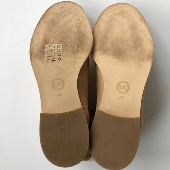 MICHAEL KORS ankle suede leather cut boot gold hardware buckle logo all season 8 - Picture 10 of 15